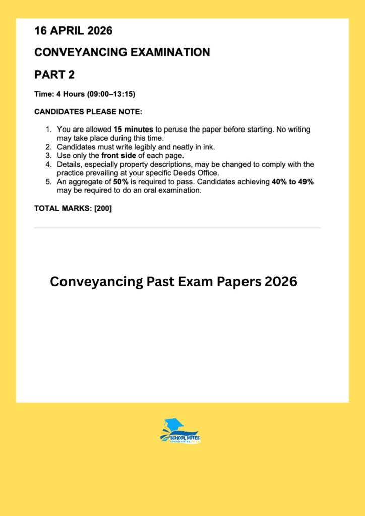 Conveyancing Past Exam Papers 2026